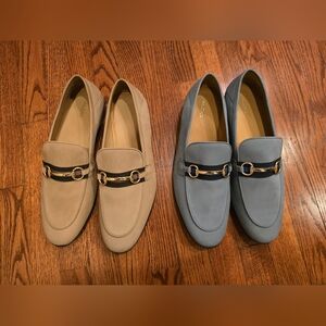 Two pairs of Aldo Men's Loafers in Tan and Blue at the price of one! size 12